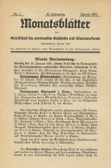 Monatsbl&auml;tter Jhrg. 45, H. 1 (1931)