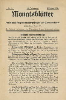 Monatsblätter Jhrg. 45, H. 2 (1931)