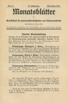 Monatsbl&auml;tter Jhrg. 45, H. 11 (1931)