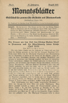 Monatsbl&auml;tter Jhrg. 47, H. 8 (1933)