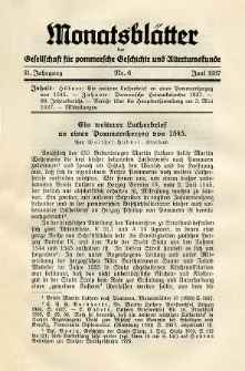 Monatsblätter Jhrg. 51, H. 6 (1937)