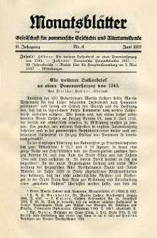 Monatsbl&auml;tter Jhrg. 51, H. 6 (1937)