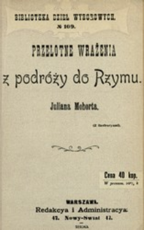 Przelotne wrażenia z podróży do Rzymu