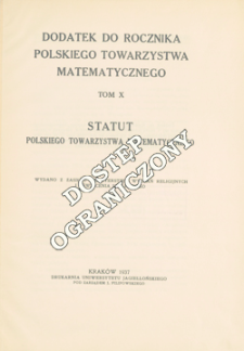 Statut Polskiego Towarzystwa Matematycznego