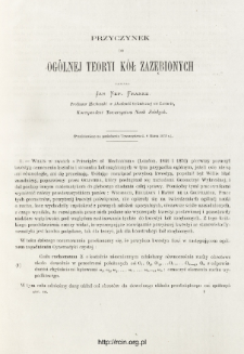 Przyczynek do og&oacute;lnej teoryi k&oacute;ł zazębionych