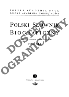 Polski słownik biograficzny T. 41 (2002), Sowiński Jan - Stanisław August Poniatowsk, Część wstępna