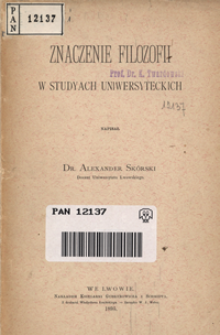 Znaczenie filozofii w studyach uniwersyteckich