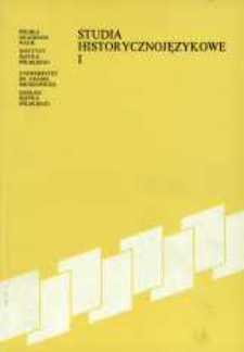Studia historycznojęzykowe. [T.] 1