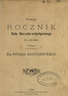Rocznik Koła Literacko-Artystycznego we Lwowie 1896