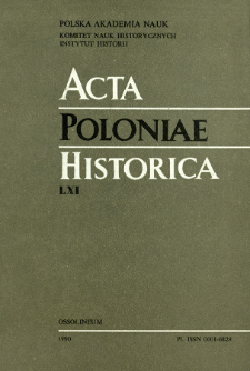 Acta Poloniae Historica. T. 61 (1990), Vie scientifique