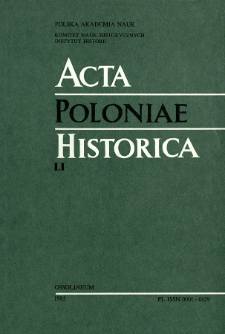 Acta Poloniae Historica. T. 51 (1985), Title pages, Contents