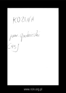 Kozina. Files of Grojec district in the Middle Ages. Files of Historico-Geographical Dictionary of Masovia in the Middle Ages