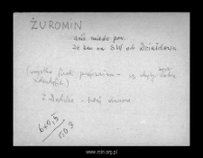 Żuromin. Files of Szrensk district in the Middle Ages. Files of Historico-Geographical Dictionary of Masovia in the Middle Ages