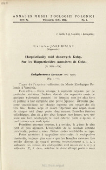 Sur les Harpacticoïdes saumâtres de Cuba