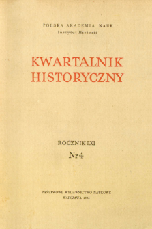 Kwartalnik Historyczny. R. 61 nr 4 (1954), Contens