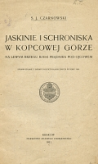 Jaskinie i schroniska w Kopcowej Górze na lewym brzeku rzeki Prądnika pod Ojcowem : sprawozdanie z badań poleoetnologicznych w roku 1899