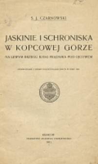 Jaskinie i schroniska w Kopcowej G&oacute;rze na lewym brzeku rzeki Prądnika pod Ojcowem : sprawozdanie z badań poleoetnologicznych w roku 1899
