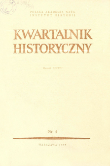 Kwartalnik Historyczny R. 84 nr 4 (1977), Od redakcji