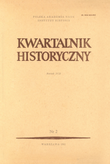 Kwartalnik Historyczny R. 92 nr 1 (1985), Strony tytułowe, spis treści