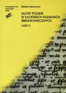 Glosy polskie w łacińskich kazaniach średniowiecznych. Cz. 4