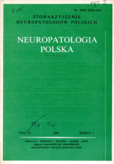 Neuropatologia Polska T.23 z.1 (1985)
