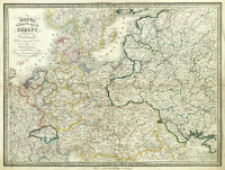Mappa środkowych kraj&oacute;w Europy : z oznaczeniem dr&oacute;g żelaznych podług najlepszych źr&oacute;deł.