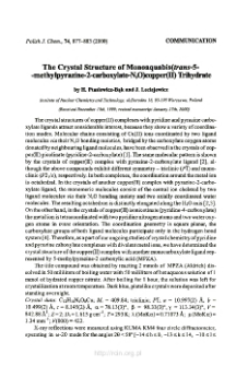 The crystal structure of monoaquabis(trans-5-methylpyrazine-2-carboxylato-N, O)copper (II)trihydrate
