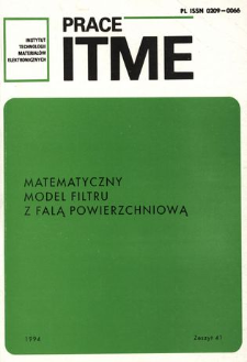 Matematyczny model filtru z fala powierzchniową = SAW Filtr Mathematical Model