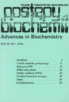 Postępy biochemii, Tom 50, Nr 1