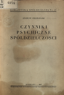 Czynniki psychiczne spółdzielczości