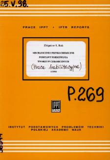 Mechaniczne i fizykochemiczne podstawy formowania tworzyw ceramicznych