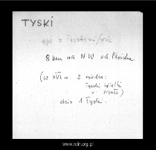 Tyski, now part of Jarocin. Files of Plonsk district in the Middle Ages. Files of Historico-Geographical Dictionary of Masovia in the Middle Ages