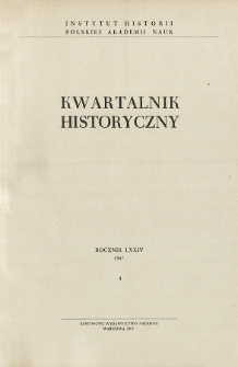 Kwartalnik Historyczny R. 74 nr 4 (1967), Recenzje