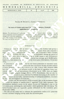 The state Formica polyctena Foerst. (Hymenoptera, Formicide) population in recreation forests