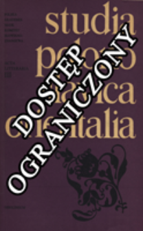Studia Polono-Slavica Orientalia. Acta Litteraria. [T.] 3 (1976)