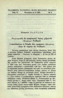 Przyczynek do znajomości fauny pijawek (Hirudinea) Podlasia = Contribution &agrave; l'&eacute;tude des sangsues (Hirudinea) dans le r&eacute;gion de Podlasie