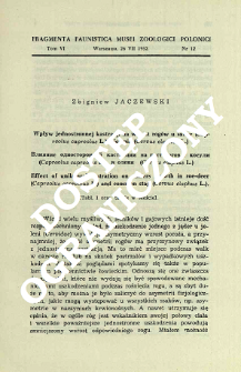 Wpływ jednostronnej kastracji na wzrost rog&oacute;w u sarny (Capreolus capreolus L.) i jelenia (Cervus elaphus L.) = Vli&acirc;nie odnostoronnej kastracii na rost rogov u kosuli (Capreolus capreolus L.) i olen&acirc; (Cervus elaphus L.)