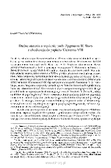 Trudne starania o wysłanie posła Zygmunta III Wazy z obediencją do papieża Klemensa VII