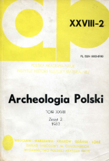 Archeologia Polski T. 28 (1983) Z. 2, Spis treści