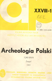 Archeologia Polski T. 28 (1983) Z. 1, Recenzje