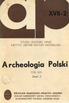 Ze studi&oacute;w nad schyłkową fazą kultury łużyckiej
