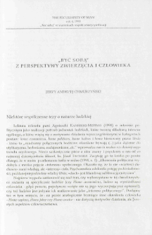 "Być sobą" z perspektywy zwierzęcia i człowieka
