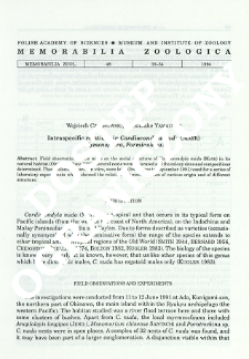 Intraspecific relations in Cardiocondyla nuda (Mayr) (Hymenoptrera, Formicidae)