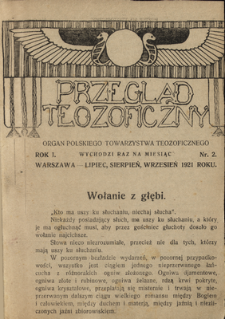 Przegląd Teozoficzny : organ Polskiego Towarzystwa Teozoficznego, R. 1, Nr 2 (lipiec, sierpień, wrzesień 1921)