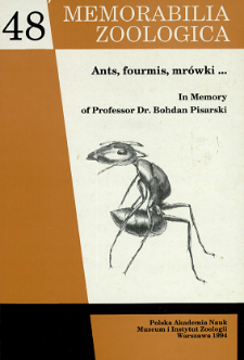 Ants, fourmis, mrówki... : in memory of professor Dr. Bohdan Pisarski - spis treści