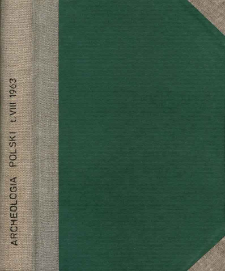 Archeologia Polski. Vol. 8 (1963) No 1, Reviews