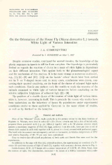 On the Orientation of the House Fly (Musca domestica L.) towards White Light of Various Intensities