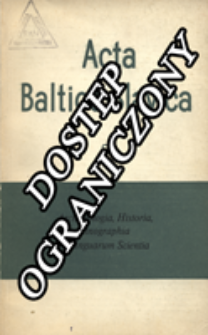 Acta Baltico-Slavica T. 8 (1973)