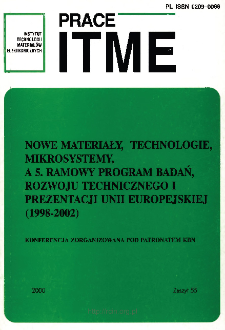 Sprawozdanie z działalności Instytutu Technologii Materiałów Elektronicznych w roku 1998