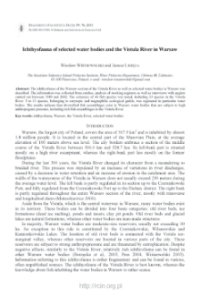 Ichthyofauna of selected water bodies and the Vistula River in Warsaw